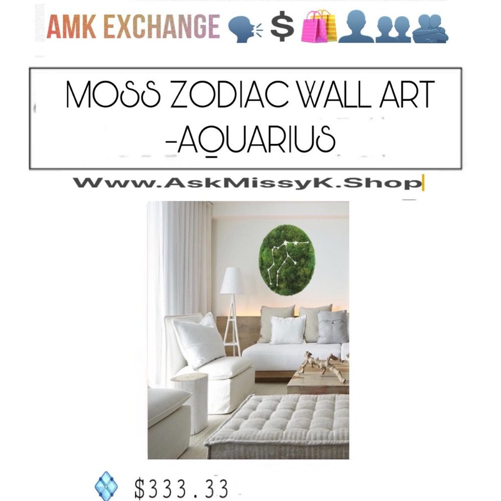 AQUARIUS♒️ MOSS ZODIAC WALL ART Is On Sale NOW At Www.AMKExchange.Org 🗣💲🛍👤👥